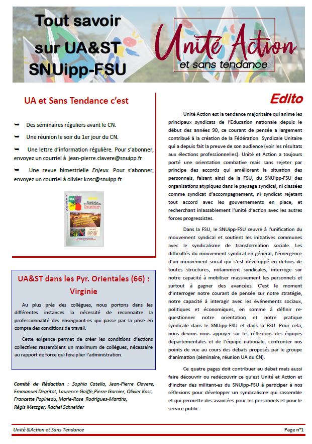 4 pages UA&ST mars 2019
