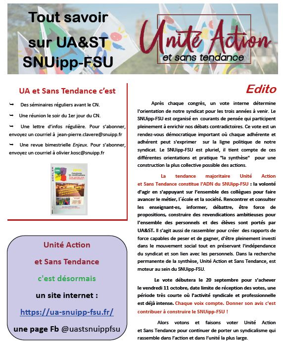 4 pages UA&ST : septembre 2019